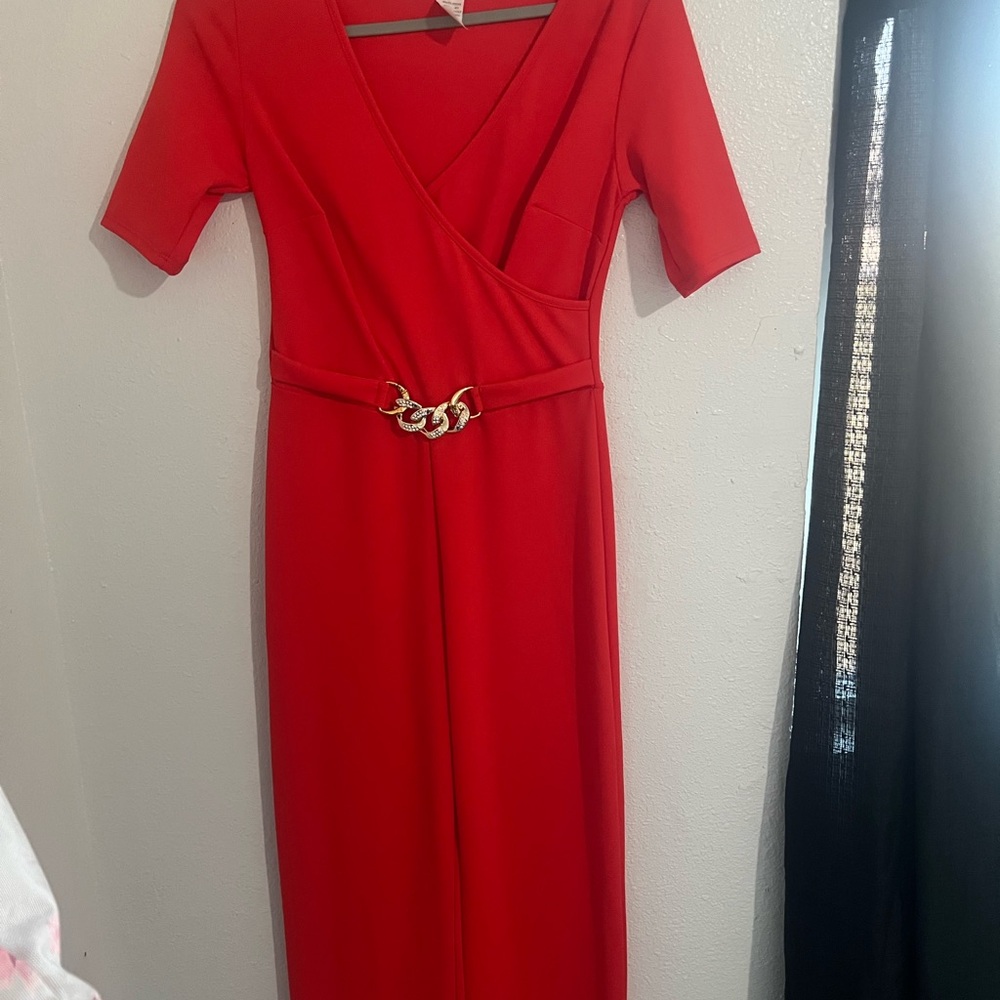Elegant orange Wrap jumpsuit